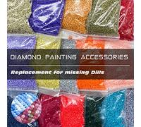Carsilers Broderie Diamant Perles 3860 Rondes,Accessoires de Diamond Painting Rechange pour Forets Manquants,3500 pièces