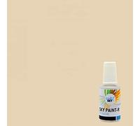 CARSKY stylo retouche peinture industrie couleur RAL Ivoire Clair 1015 (flacon pinceau 20ml) + vernis brillant (flacon pinceau 20ml)