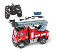 Carson 1:50 Nano City Fire Brigade 2.4GHz - Voiture télécommandée, véhicule RC, autonomie 40 Minutes, Jouet pour Enfants, véhicule de Chantier, Voiture radiocommandée, Rouge