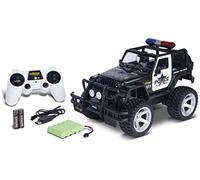Carson 500404267 Jeep Wrangler Police 2.4G 100% RTR - Voiture télécommandée RC pour Enfants, Piles et Radiocommande Incluses