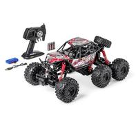Carson 500404287 1:10 Sea Crawler 6x6 100% RTR Rouge - Voiture RC amphibie, 100% RTR, pour la Terre et l'eau, Robuste et résistante à l'eau, avec télécommande 2.4G