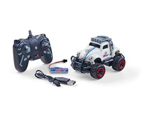 Carson 500404317 1:32 VW Beetle Rally 2.4GHz RTR Blanc - Voiture télécommandée, véhicule, durée de Conduite 60 Min, Voiture RC pour Enfants, Jouet pour Enfants