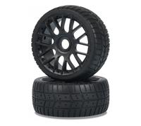 Carson on-Road 500405840 Lot de 2 pneus de Rechange pour modélisme, Accessoires, pièces de Tuning Noir