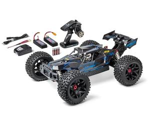 Carson 500409074 1:8 Virus Extreme 2.4G 100% RTR Bleu - Buggy Radiocommandé, Offroad de Haute Qualité, Véhicule RC 70 km/h