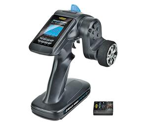Carson 500500054 FS 3K Reflex Wheel Pro 3 LCD 2.4G - Accessoires de véhicule, Compatible pour Kits RC, modélisme, y Compris récepteur, télécommande RC, 2 télécommande 4 GHz, Noir