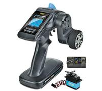 Carson 500500056 FS 3K ReflexWheel Pro3 LCD 2.4G étanche - Accessoires de véhicule, Compatible pour Kits RC, modélisme, y Compris récepteur, télécommande RC, 2 télécommandes 4 GHz, Noir