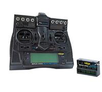Carson 500501004 FS Reflex Stick Multi Pro LCD 2,4 GHz - Système de télécommande à 14 canaux, télécommande avec récepteur pour modèles réduits de véhicules tels Que Voitures et Bateaux RC