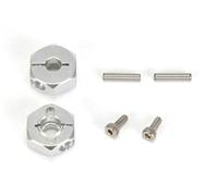 Carson 500530803 DT03 Lot de 2 Embouts de Jante en Aluminium 12 mm Argenté/Noir