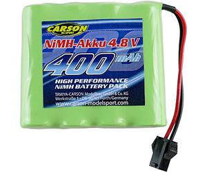 Carson 500608240 Batterie NiMH 4,8V/400mAh RC-BAU JST - Batterie RC, Batterie de Rechange, Batterie pour Voiture télécommandée, Voiture RC, Batterie pour modèles RC, Batterie RC