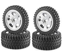 Carson 500900028 1:10 Kit Jantes All Terrain Chr modèles réduits, pièces détachées, Tuning, Accessoires, pneus RC, Argent, 80 mm