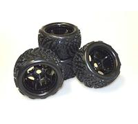 Carson 500900138 Roues 1:8 (4) Virus Race/Beat Warrior - Accessoires pour modèles réduits, pièces détachées, Tuning, pneus, Jeu de pneus, Noir