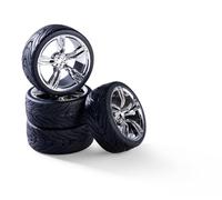 Carson 500900176 1:10 Jeu de Roues (4) Design 10 Rayons Chrome - Accessoires pour modèles réduits, pièces détachées, Tuning, pneus, Jeu de pneus