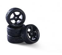 Carson 500900180 - 1:10 Jeu de Roues 5 Sp Design (4) Noir Neuf