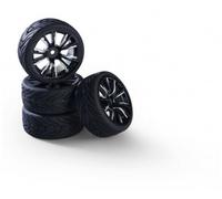 Carson 500900182 - 1:10 Jeu de Roues M Design (4) Argent / Noir Neuf