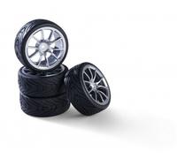 Carson 500900185 - 1:10 Jeu de Roues 10 Sp.design (4) Argent - Neuf