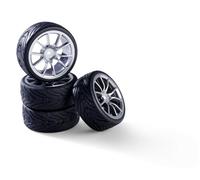 Carson 500900185 1:10 Jeu de Roues (4) Design 10 Rayons argentés - Accessoires pour modèles réduits, pièces détachées, Tuning, pneus, Jeu de pneus