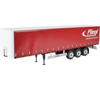 Carson 500907235 Bâche Fliegl Megarunner 3 essieux rouge-Maquette à assembler, pour camions RC, compatible Tamiya, accessoires pour échelle 1:14