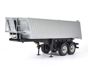 Carson 500907312 Semi-remorque Benne basculante à 2 essieux 1:14 - Maquette à Assembler, pour camions RC, Compatible Tamiya, Accessoires pour échelle 1:14 Argenté