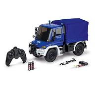 Carson Modellsport MB Unimog U300 THW 1:12 Auto RC électrique Véhicule dintervention 100% RtR 2,4 GHz avec accu, chargeur et piles pour lémetteur