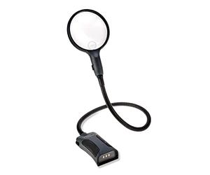 Carson BoaMag loupe Mains Libres à col de Cygne 2,5X avec lentille Spot 5X | Lampe à col de Cygne réglable pour la Lecture, Le Bricolage et la dégénérescence maculaire (SM-22)
