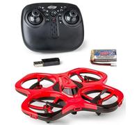 Carson Cyber Drone IR RTF - Quadcoptère RC avec Flip 360°, Mode Headless, stabilisation gyroscopique, éclairage LED, Drone télécommandé, Rouge