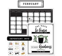 Carson Dellosa Farmhouse 123PC Classroom Calendar Bulletin Board Set, Monthly Calendar with Holiday & Birthday Decor, Motivational Poster & Farmhouse Decor for Bulletin Board, Cork Board & Wall Decor