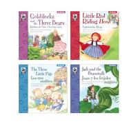 Carson Dellosa Keepsake Stories Ensemble de livres de contes de fées classiques pour enfants en espagnol et en anglais Les trois petits cochons, le petit chaperon rouge, boucles d'or, Jack et le