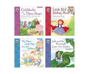 Carson Dellosa Keepsake Stories Ensemble de livres de contes de fées classiques pour enfants en espagnol et en anglais Les trois petits cochons, le petit chaperon rouge, boucles d'or, Jack et le