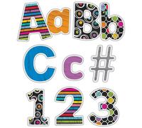 Carson Dellosa Lot de 219 lettres découpées colorées de 4 pouces pour tableau noir, pour tableaux d'affichage, chiffres, ponctuation et symboles,