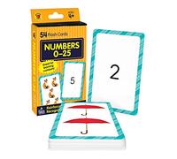 Carson Dellosa Numbers 0-25 Flash Cards-PreK-Grade 1 Double-Sided Cards With Animal Illustrations, Number Recognition and Counting Math Practice (54 ct)
