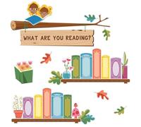 Carson Dellosa What are You Reading Lot de 68 tableaux d'affichage pré-perforés effaçables à sec, lectures de salle de corations sur le thème de la forêt des contes de fées pour l'école à la