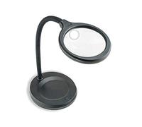 Carson DeskBrite 300 - loupe de table avec fonction éclairage par lampes COB LED, grossissement de 2x, avec petite lentille incorporée, grossissement de 5x, et adaptateur de type USB-C (LM-30EU)