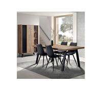 CARSON - Ensemble Argentier + Table 200cm Piètement Métal A - Altobuy Marron