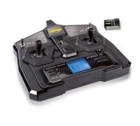 Carson FS 4K Reflex Stick Pro 4 LCD - Radiocommande RC, système 2,4 GHz à 4 canaux, écran LCD, mémoire de modèles, Dual Rate, Failsafe, Noir