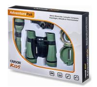 Carson Kids Outdoor AdventurePack - kit d'exploration complet avec jumelles, lampe torche, boussole et sifflet pour jeunes aventuriers