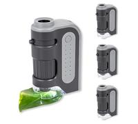 Carson MicroBrite Plus microscope de poche avec fonction éclairage par LED, 60-120x, gris, lot de 4 (MM-300MU)