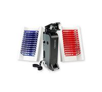 Carson MicroFlip Microscope de poche avec lumière LED avec base coulissante, clip adaptateur pour smartphone et lampe UV