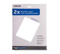 Carson Page Magnifier loupe rectangulaire rigide en format de pleine page, grossissement de 2x, lentille Fresnel (DM-21)