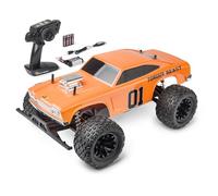 Carson Torque Beast - Buggy RC 1:10 100% RTR, Propulsion arrière 2WD, radiocommande 2,4 GHz, Moteur Brushed Type 390, Vitesse Jusqu’à 30 km/h, Batterie Li-ION 7,4 V 1500 mAh, éclairage LED, Orange.