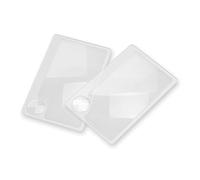 Carson Wallet Magnifier lentille de poche en format de carte de crédit, grossissement de 2,5x, avec une petite lentille incorporée, grossissement de 6x | Lot de deux (WM-01)