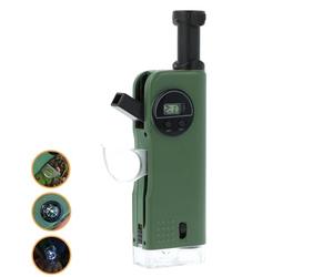 Carson X-Scope télescope 30x, loupe pliable 9x, lampe de poche, sifflet, boussole, horloge numérique Outil multi-fonctions pour enfants | Observation de la faune et de la nature (CP-11)