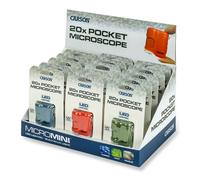 Carson Zakmicroscoop MicroMini 20x avec UV et LED, présentoir de 15 pièces