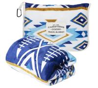 CARSTENS, INC. Couverture de Voyage compacte 2 en 1 de qualité supérieure - Couverture/Oreiller d'avion - Bleu Ciel Ouvert aztèque
