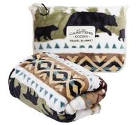 CARSTENS, INC. Couverture de Voyage compacte 2 en 1 de qualité supérieure - Couverture/Oreiller d'avion - Lac caché