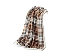 CARSTENS, INC. Couverture surdimensionnée/Plaid en Polaire et Peluche Sherpa Ultra Douce, 137,2 x 172,7 cm, Gris Marron châtaigne