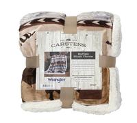 Carstens, Inc. Ultra Premium Sherpa Throw Blanket Couverture, Polyester, Marron, 54" x 68"