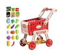 Cart d'achat pour - Toys d'apprentissage en éducation | Matériau ABS, Chariot d'épicerie Jouet avec Accessoires de Cuisine et Faux, Faites Semblant de Jouer, la Famille, 46,5x26x51cm