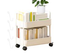 Cart De Bibliothèque Mobile - Organisateur De Stockage Portable, Étagère À Roulement Moderne | Support De Réglable, Porte-Chagrin Multi-Usage, Unité De Bibliothèque À Domicile Durable, OP