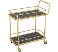 Cart,Home Bar Serving Cart with 2/3 Tier Shelves Metal Trolley Rolling Bar Cart Kitchen Living Room Storage Cart,Multi-Purpose Rack Wood& Metal Material,White-3-Tier(A-2-Tier)