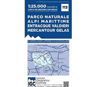 Carta n. 113 Parco naturale Alpi Marittime, Entracque, Valdieri, Mercantour, Gelas 1:25.000. Carta dei sentieri e dei rifugi